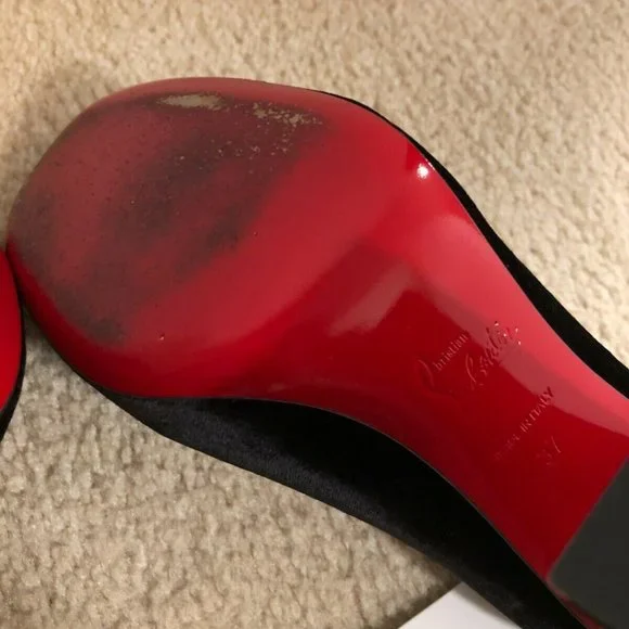 CHRISTIAN LOUBOUTIN CADRILLA CORAZON SIZE 37 WITH BOX! BLACK - Picture 10 of 10